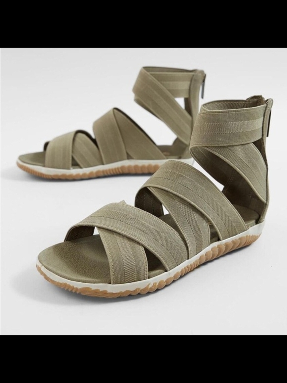 Sorel Out N' About Plus Light Green Casual Everyday Strap Sandals